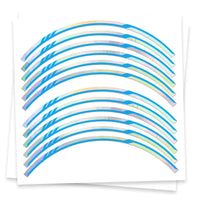 Fits 17 inch Rim Chrome Holographic Wheel Stickers J05 Rim Skin Decal Strip