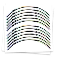 Fits 17 inch Rim Chrome Holographic Wheel Stickers J05 Rim Skin Decal Strip