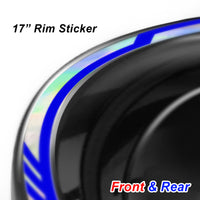 Fits 17 inch Rim Chrome Holographic Wheel Stickers J05 Rim Skin Decal Strip