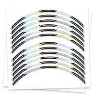 Fits 17'' Rim Silver Holographic Wheel Stickers J06 Rim Skin Decal Strip