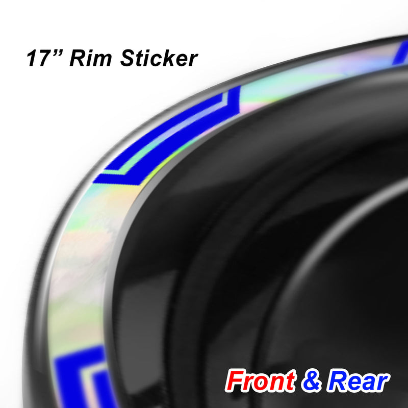 Fits 17'' Rim Silver Holographic Wheel Stickers J06 Rim Skin Decal Strip