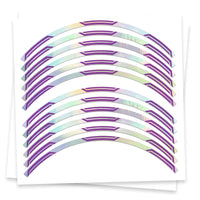 Purple Silver Holographic Wheel Stickers J06 Rim Skin Decal Strip