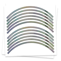 Fits 17 inch Rim Rainbow Holographic Wheel Stickers J07 Rim Skin Decal Strip