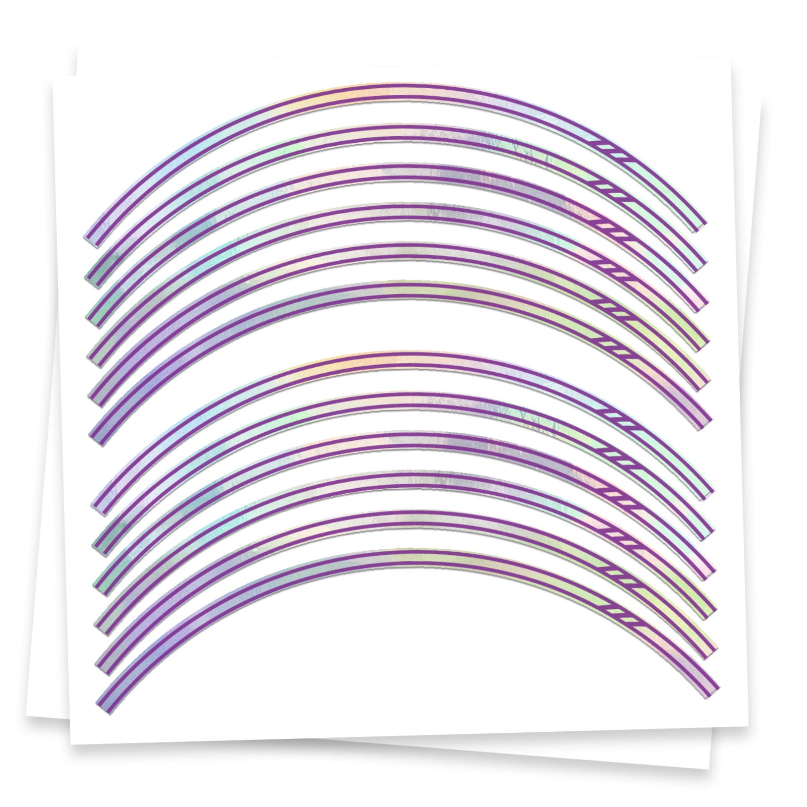 Purple Rainbow Holographic Wheel Stickers J07 Rim Skin Decal Strip