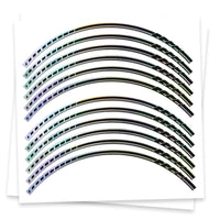 Fits 17'' Rim Chrome Holographic Wheel Stickers J08 Rim Skin Decal Strip