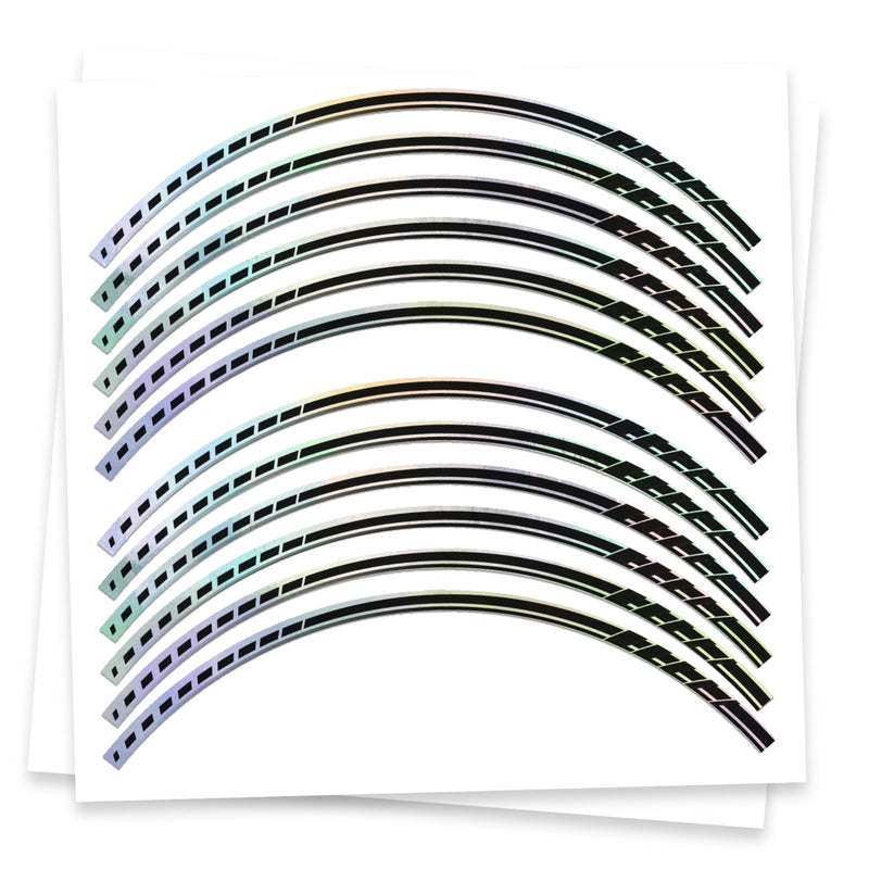 Fits 17'' Rim Chrome Holographic Wheel Stickers J08 Rim Skin Decal Strip