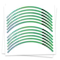 Fits 17'' Rim Chrome Holographic Wheel Stickers J08 Rim Skin Decal Strip