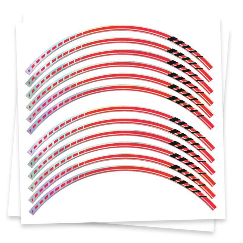 Fits 17'' Rim Chrome Holographic Wheel Stickers J08 Rim Skin Decal Strip