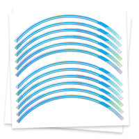 Fits 17'' Rim Silver Holographic Wheel Stickers J09 Rim Skin Decal Strip