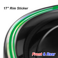 Fits 17'' Rim Silver Holographic Wheel Stickers J09 Rim Skin Decal Strip