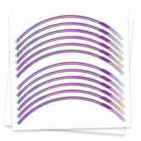 Fits 17'' Rim Silver Holographic Wheel Stickers J09 Rim Skin Decal Strip