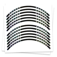 Fits 17 inch Rim Rainbow Holographic Wheel Stickers J10 Rim Skin Decal Strip