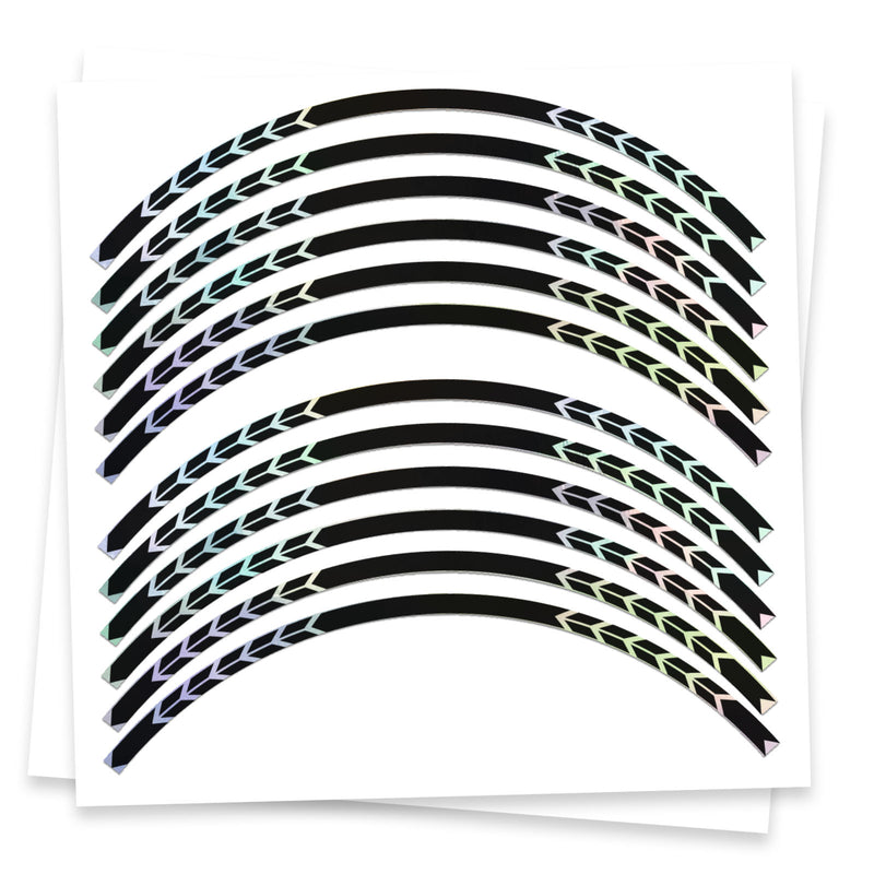 Fits 17 inch Rim Rainbow Holographic Wheel Stickers J10 Rim Skin Decal Strip