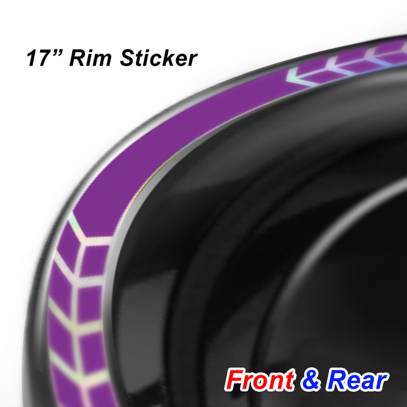 Fits 17'' Rim Rainbow Holographic Wheel Stickers J10 Rim Skin Decal Strip