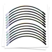 Fits 17'' Rim Silver Holographic Wheel Stickers J11 Rim Skin Decal Strip