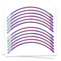 Fits 17'' Rim Silver Holographic Wheel Stickers J11 Rim Skin Decal Strip