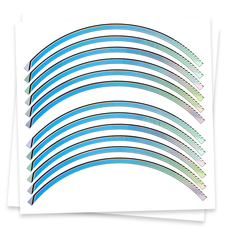 Purple Chrome Holographic Wheel Stickers J12 Rim Skin Decal Strip