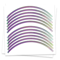 Red Chrome Holographic Wheel Stickers J12 Rim Skin Decal Strip