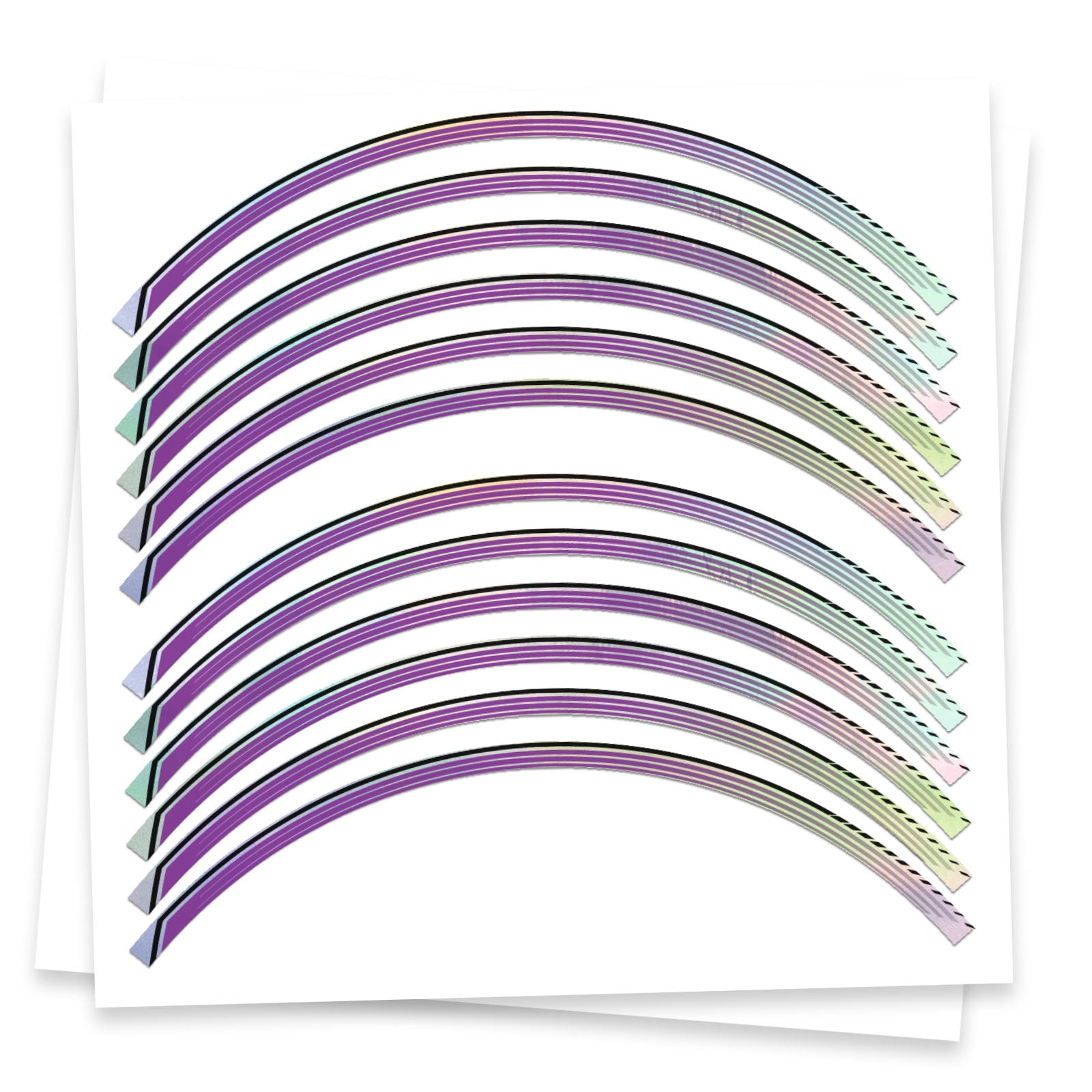 Red Chrome Holographic Wheel Stickers J12 Rim Skin Decal Strip