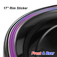 Purple Chrome Holographic Wheel Stickers J12 Rim Skin Decal Strip