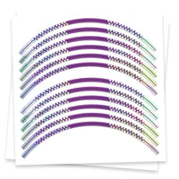Purple Silver Holographic Wheel Stickers J13 Rim Skin Decal Strip