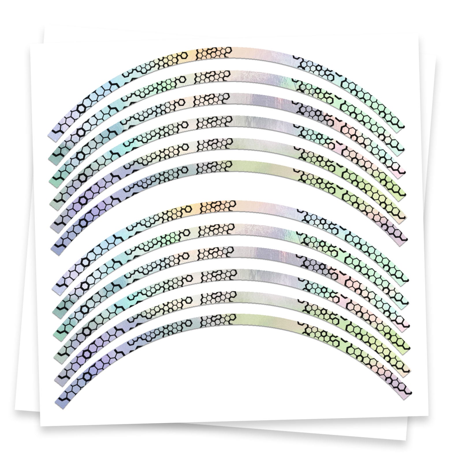 Fits 17 inch Rim Rainbow Holographic Wheel Stickers J15 Rim Skin Decal Strip