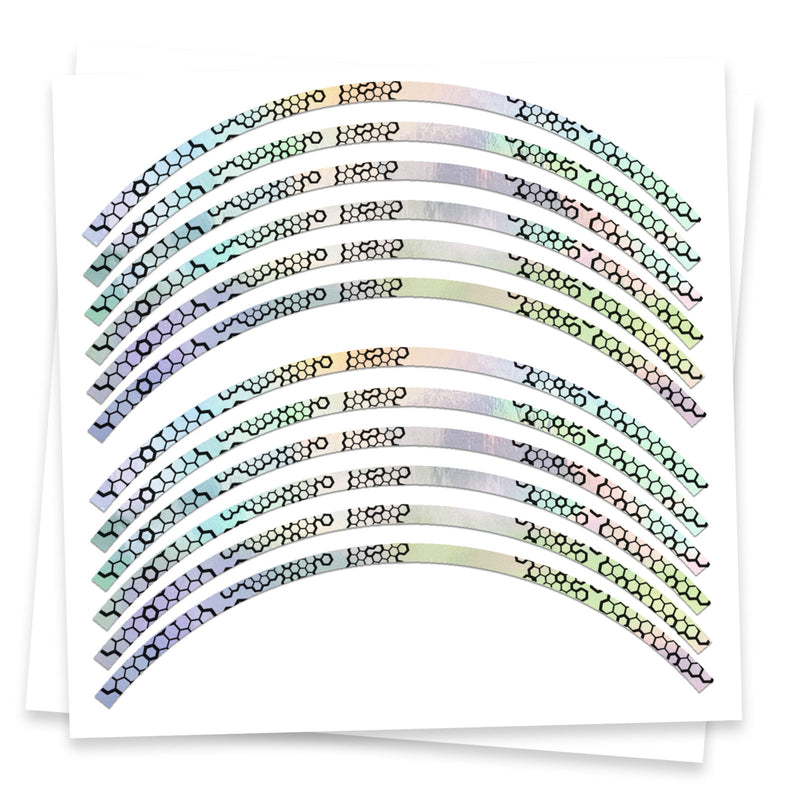 Fits 17 inch Rim Rainbow Holographic Wheel Stickers J15 Rim Skin Decal Strip