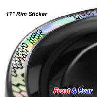 Fits 17 inch Rim Rainbow Holographic Wheel Stickers J15 Rim Skin Decal Strip