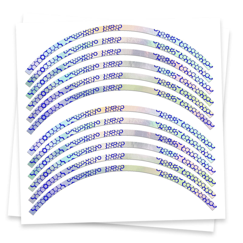 Fits 17 inch Rim Rainbow Holographic Wheel Stickers J15 Rim Skin Decal Strip