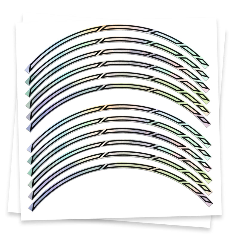 Fits 17'' Rim Silver Holographic Wheel Stickers J19 Rim Skin Decal Strip