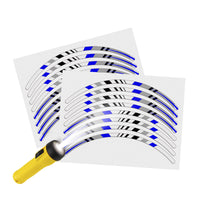 Reflective Strip Designer Blue Pattern For 17'' Wheel Rim Skin Decal Set SH20