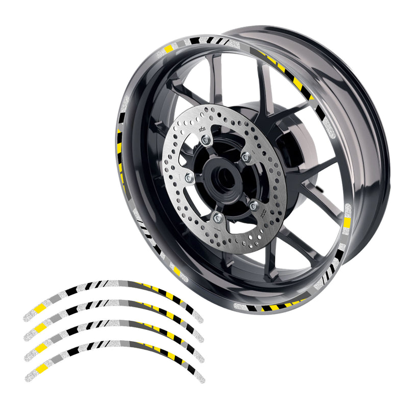 Reflective Strip Designer Pattern For 17'' Wheel Rim Skin Decal Set SH24 - MC Motoparts