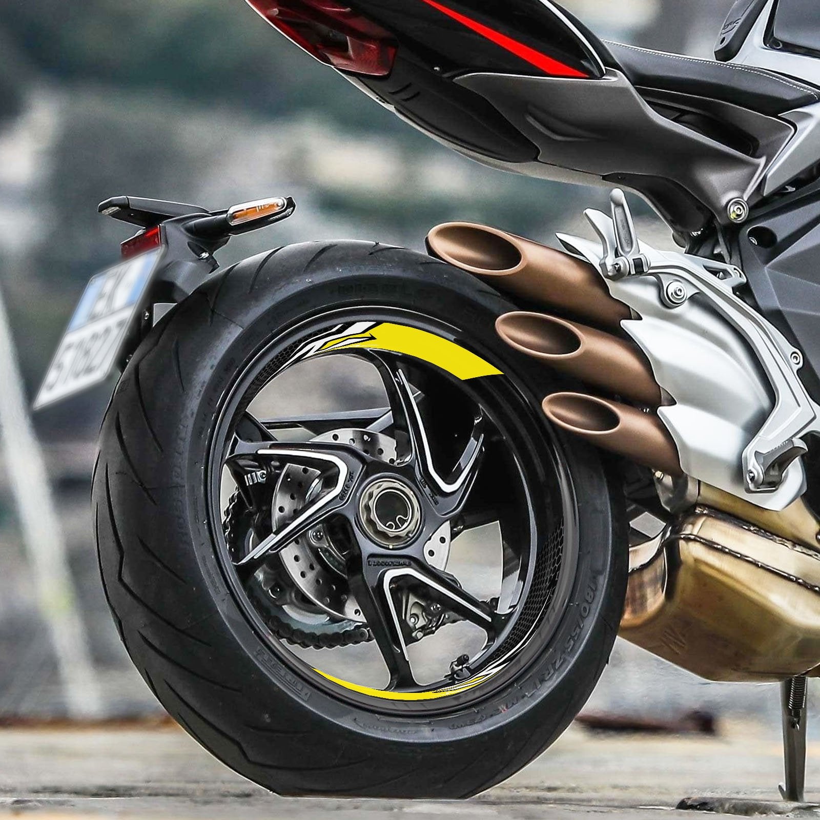 Lightning Flash Pattern Inner Rim Decal Sticker Tape For 17 inch Black Rim - MC Motoparts