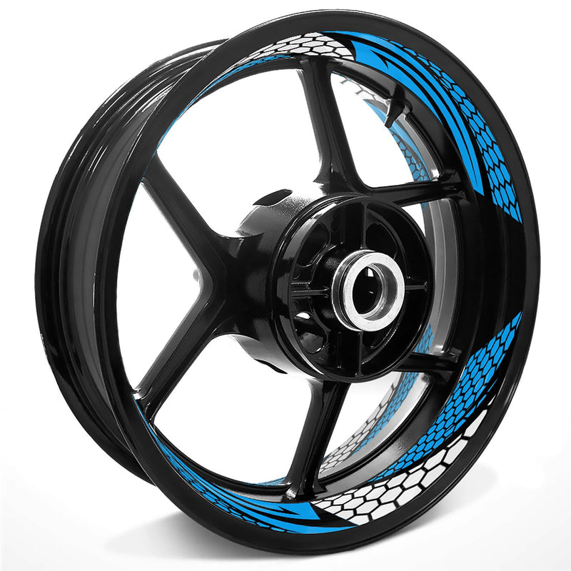 Honeycomb Hexagon Pattern Inner Rim Decal Sticker Tape For 17 inch Black Rim - MC Motoparts