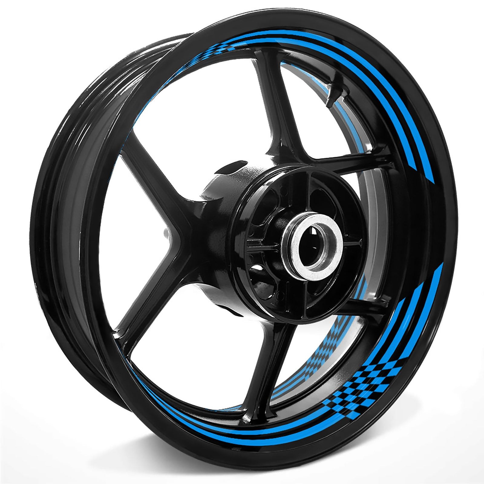 Racing Check Pattern Inner Rim Decal Sticker Tape For 17 inch Black Rim - MC Motoparts