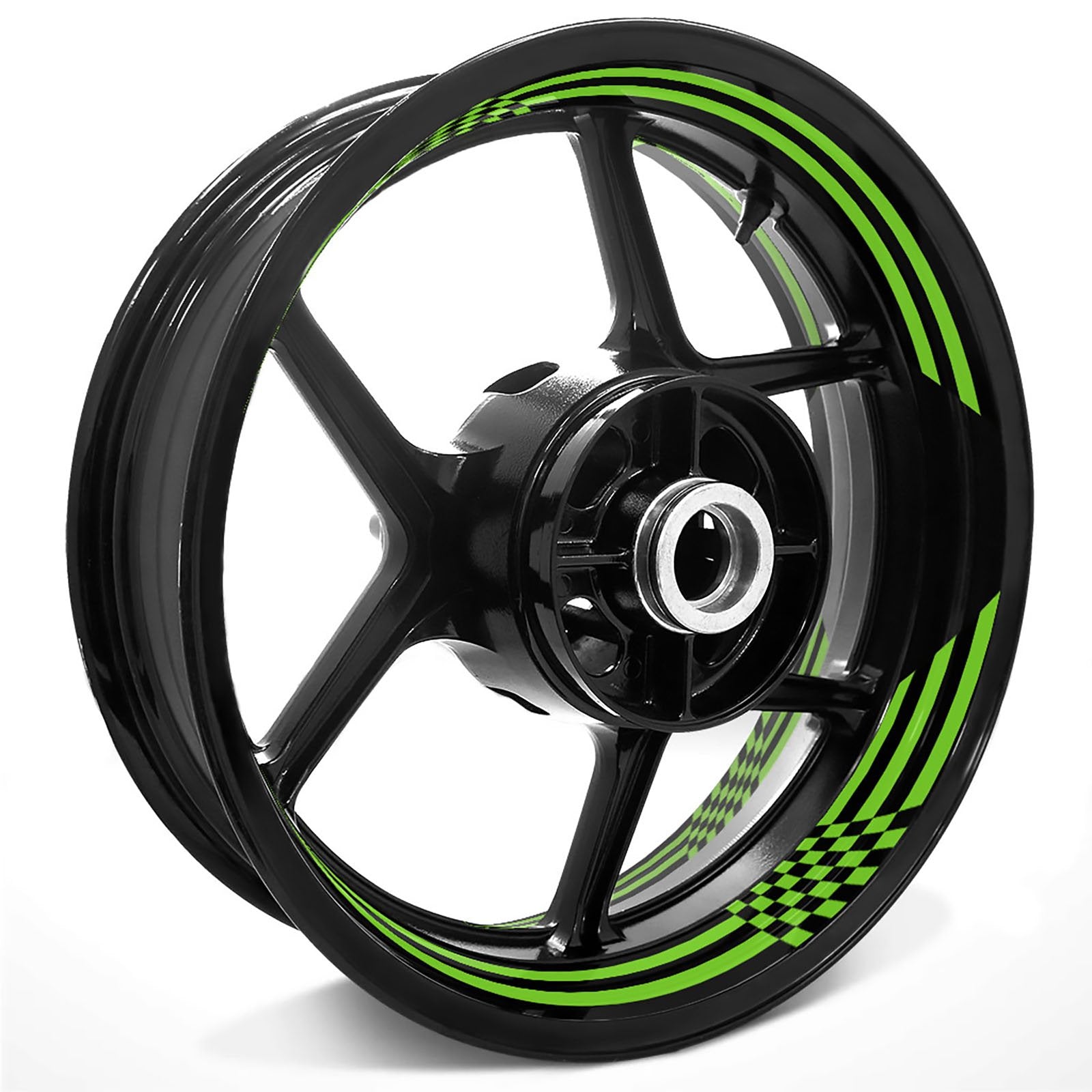 Racing Check Pattern Inner Rim Decal Sticker Tape For 17 inch Black Rim - MC Motoparts