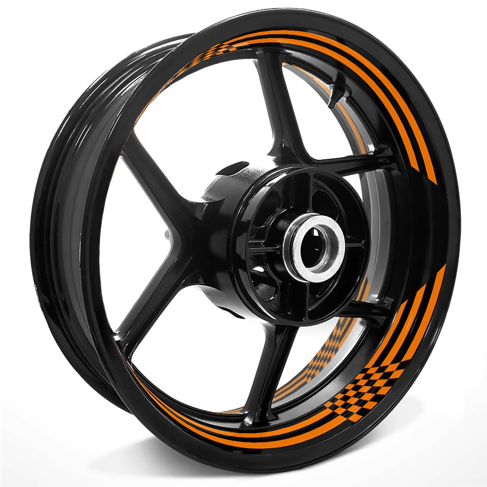 Racing Check Pattern Inner Rim Decal Sticker Tape For 17 inch Black Rim - MC Motoparts
