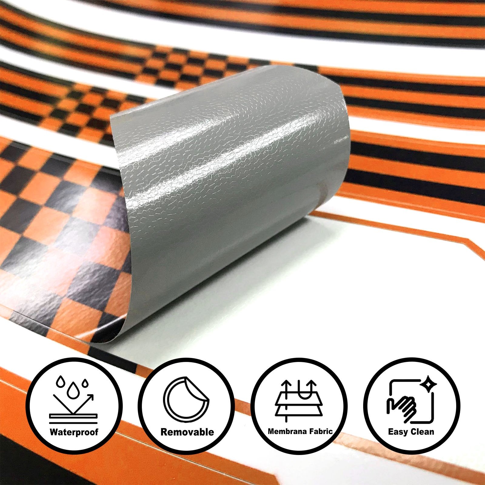 Racing Check Pattern Inner Rim Decal Sticker Tape For 17 inch Black Rim - MC Motoparts