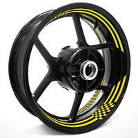 Racing Check Pattern Inner Rim Decal Sticker Tape For 17 inch Black Rim - MC Motoparts