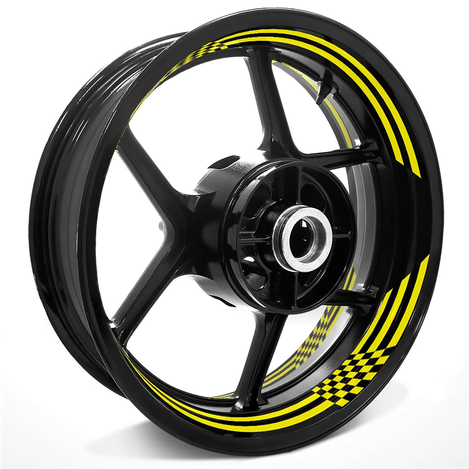Racing Check Pattern Inner Rim Decal Sticker Tape For 17 inch Black Rim - MC Motoparts