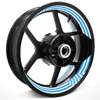 Racing Check Pattern Inner Rim Decal Sticker Tape For 17 inch White Rim - MC Motoparts