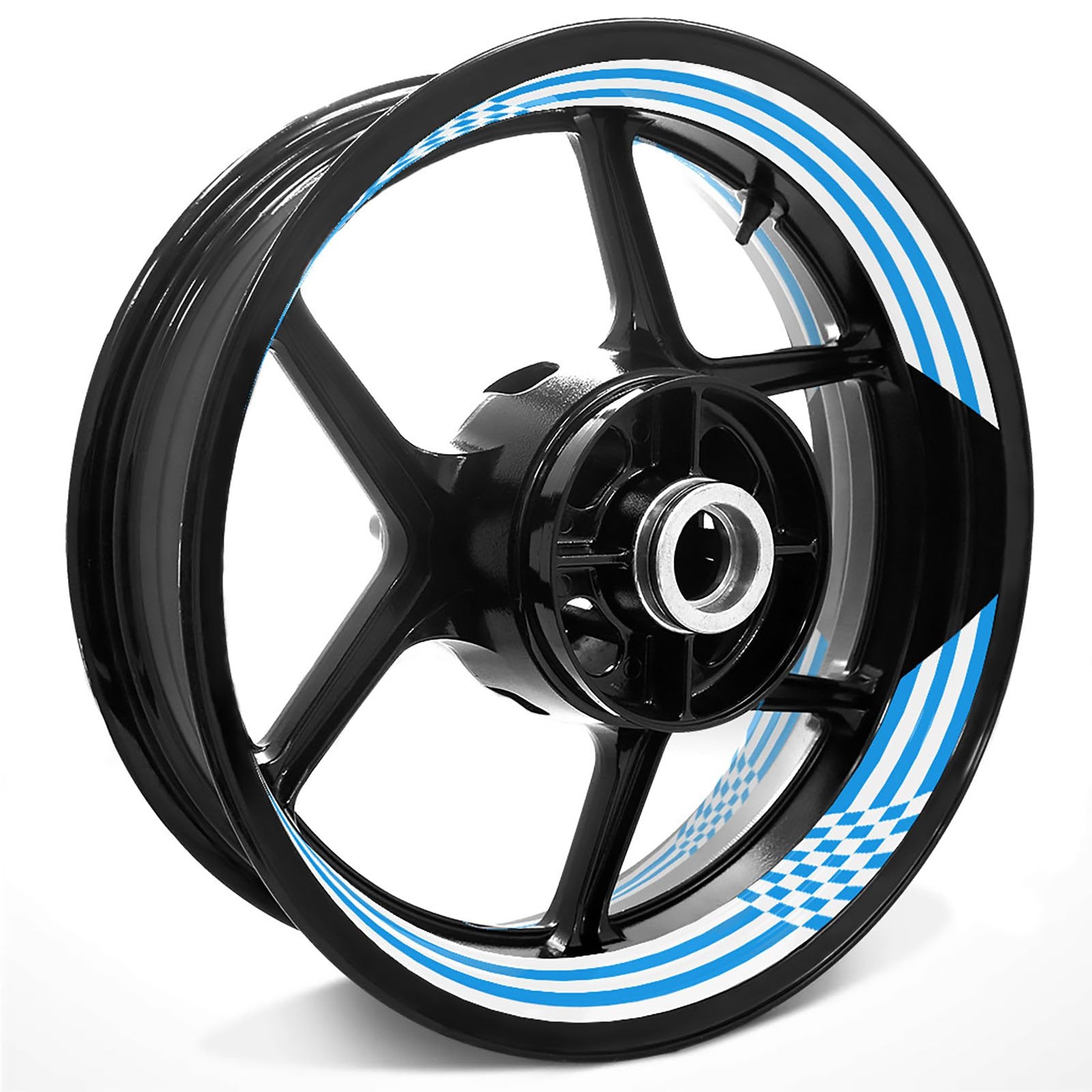 Racing Check Pattern Inner Rim Decal Sticker Tape For 17 inch White Rim - MC Motoparts