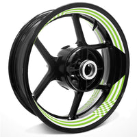 Racing Check Pattern Inner Rim Decal Sticker Tape For 17 inch White Rim - MC Motoparts
