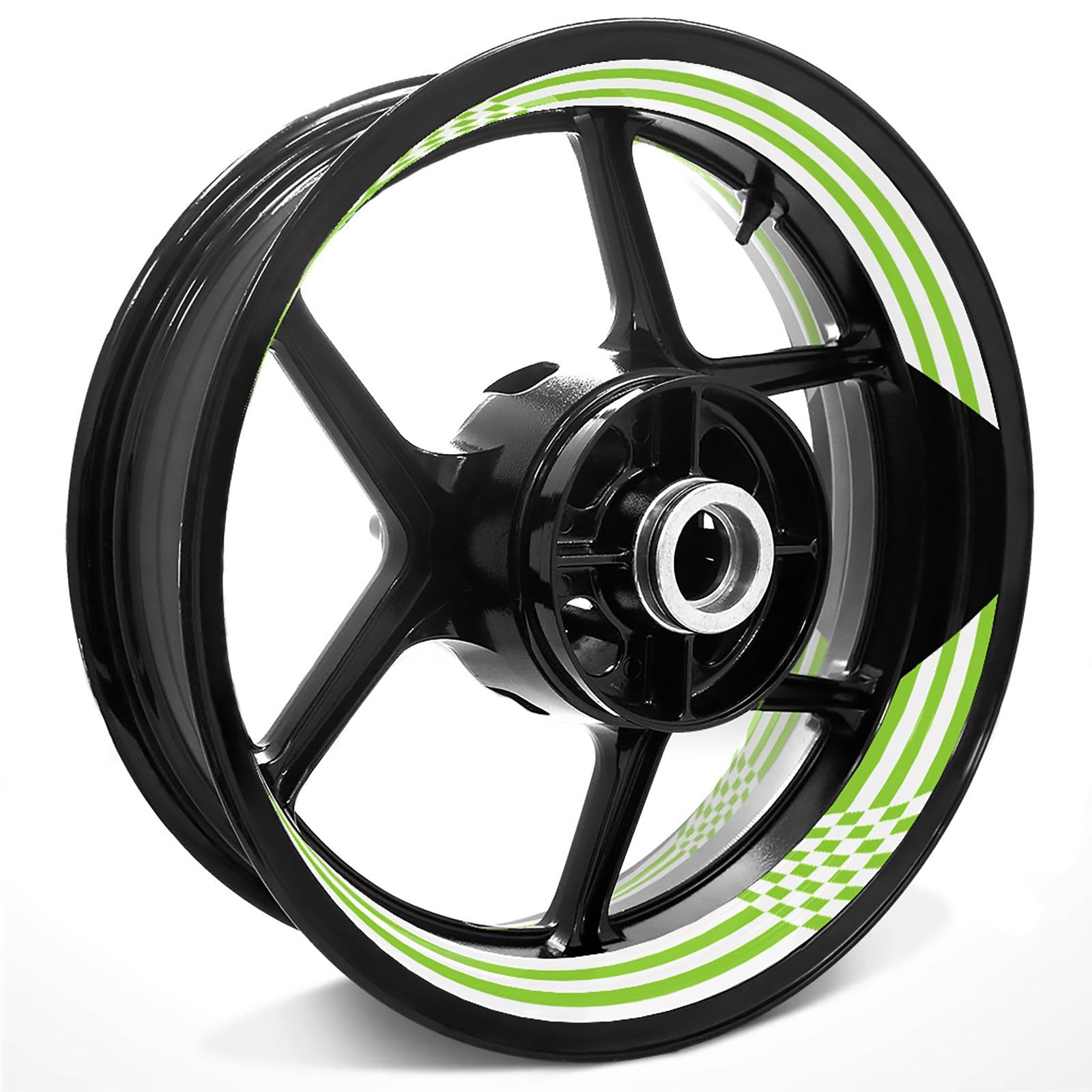 Racing Check Pattern Inner Rim Decal Sticker Tape For 17 inch White Rim - MC Motoparts