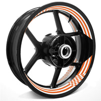 Racing Check Pattern Inner Rim Decal Sticker Tape For 17 inch White Rim - MC Motoparts