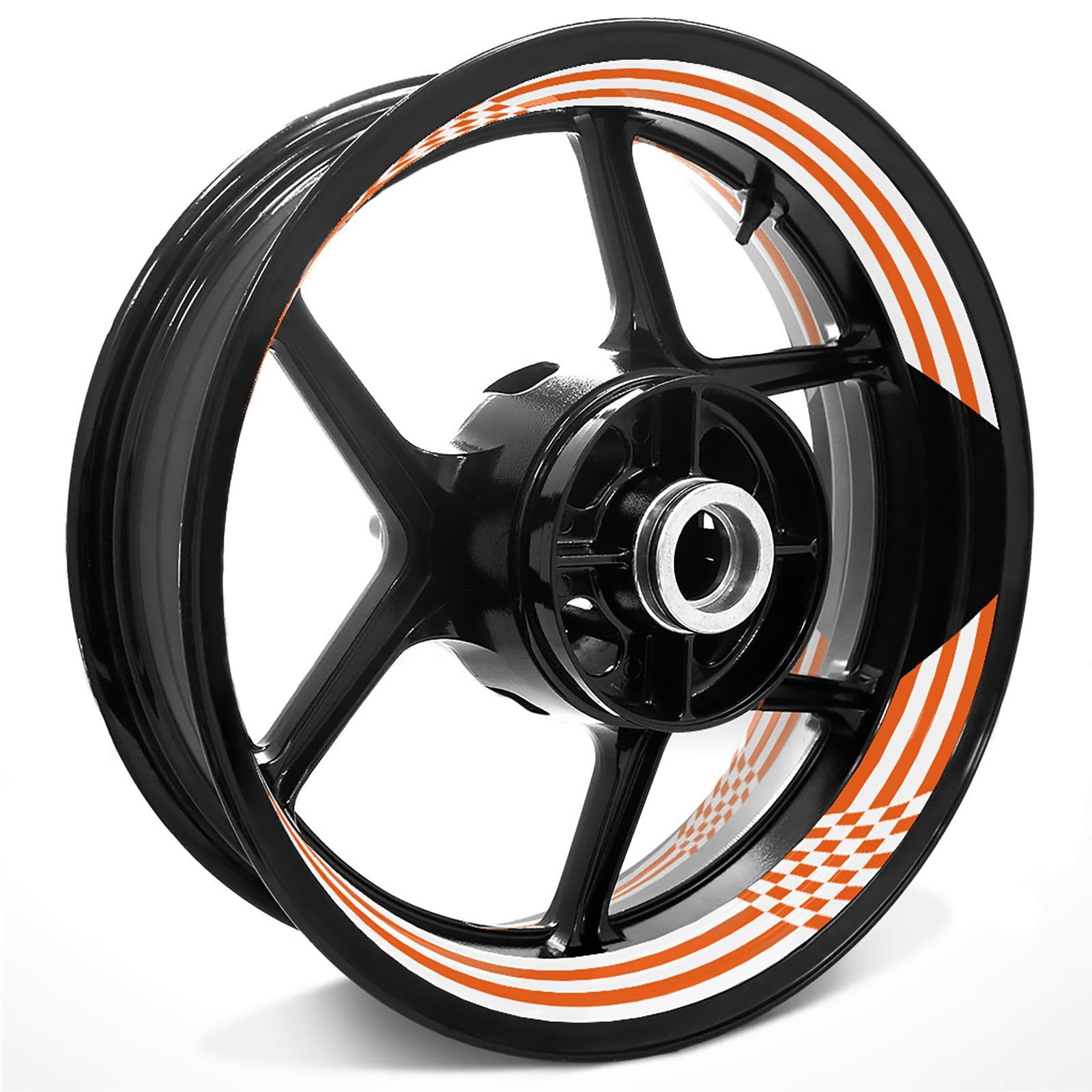 Racing Check Pattern Inner Rim Decal Sticker Tape For 17 inch White Rim - MC Motoparts