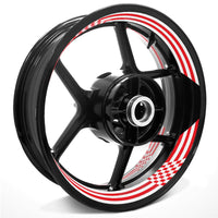 Racing Check Pattern Inner Rim Decal Sticker Tape For 17 inch White Rim - MC Motoparts