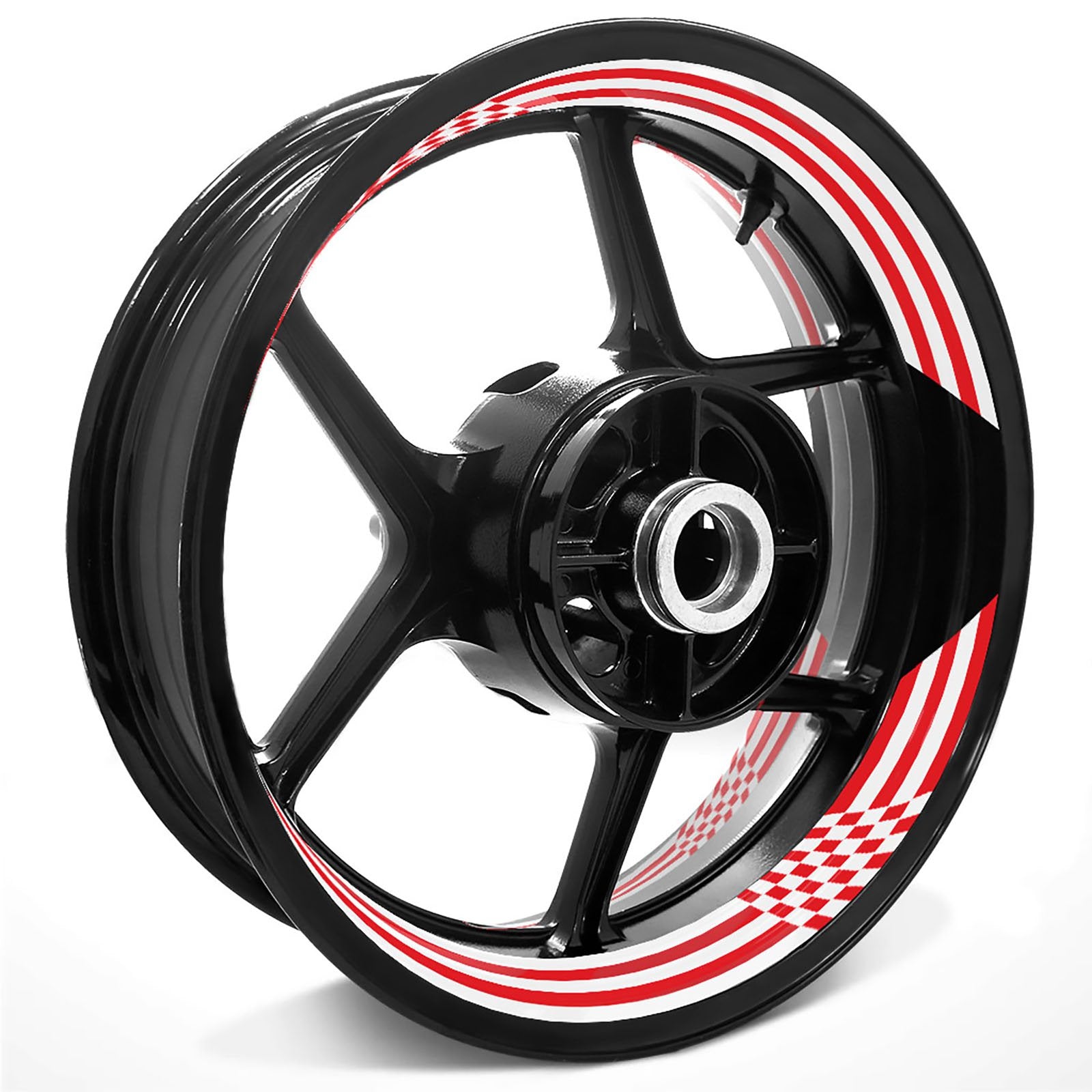 Racing Check Pattern Inner Rim Decal Sticker Tape For 17 inch White Rim - MC Motoparts