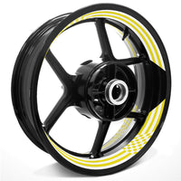 Racing Check Pattern Inner Rim Decal Sticker Tape For 17 inch White Rim - MC Motoparts