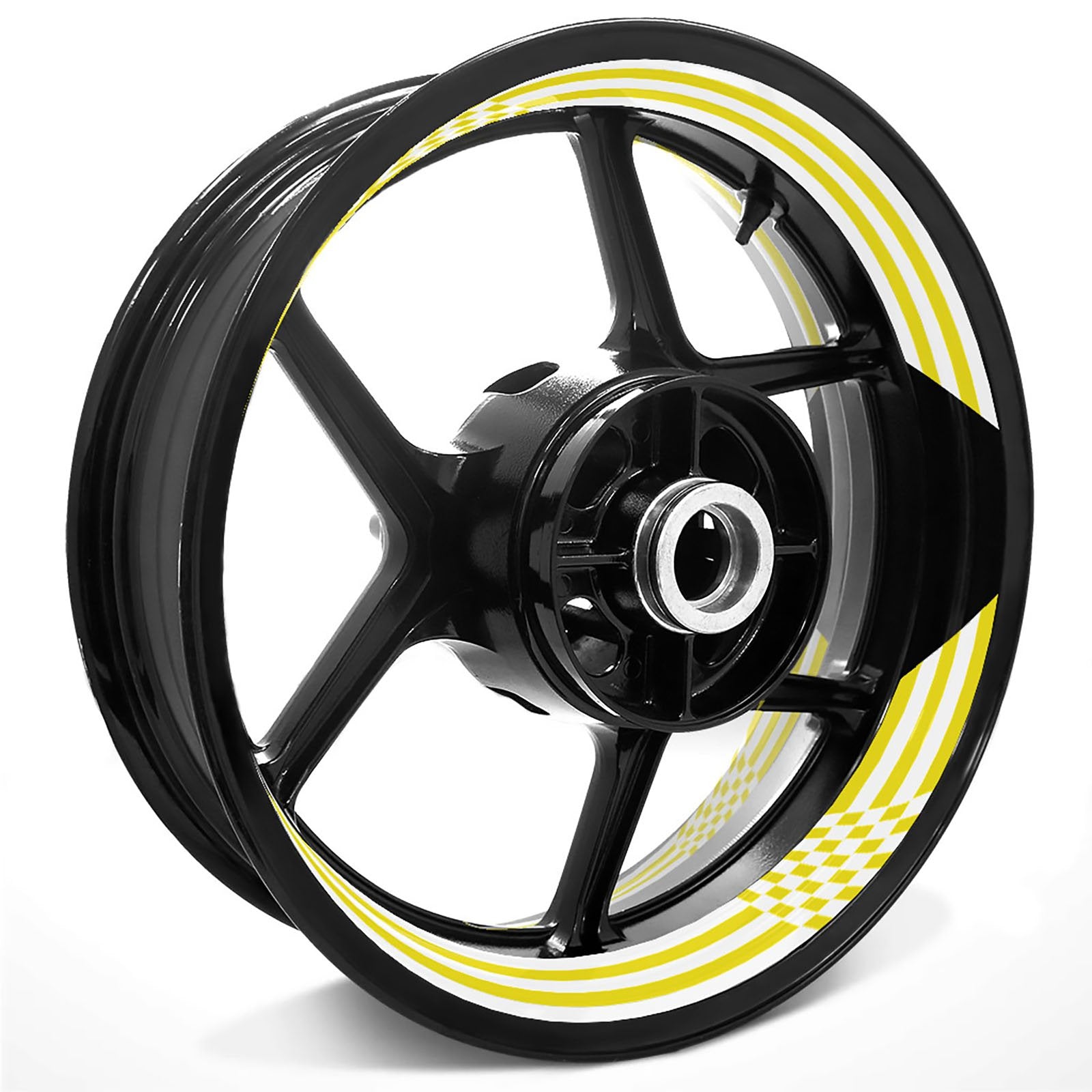 Racing Check Pattern Inner Rim Decal Sticker Tape For 17 inch White Rim - MC Motoparts